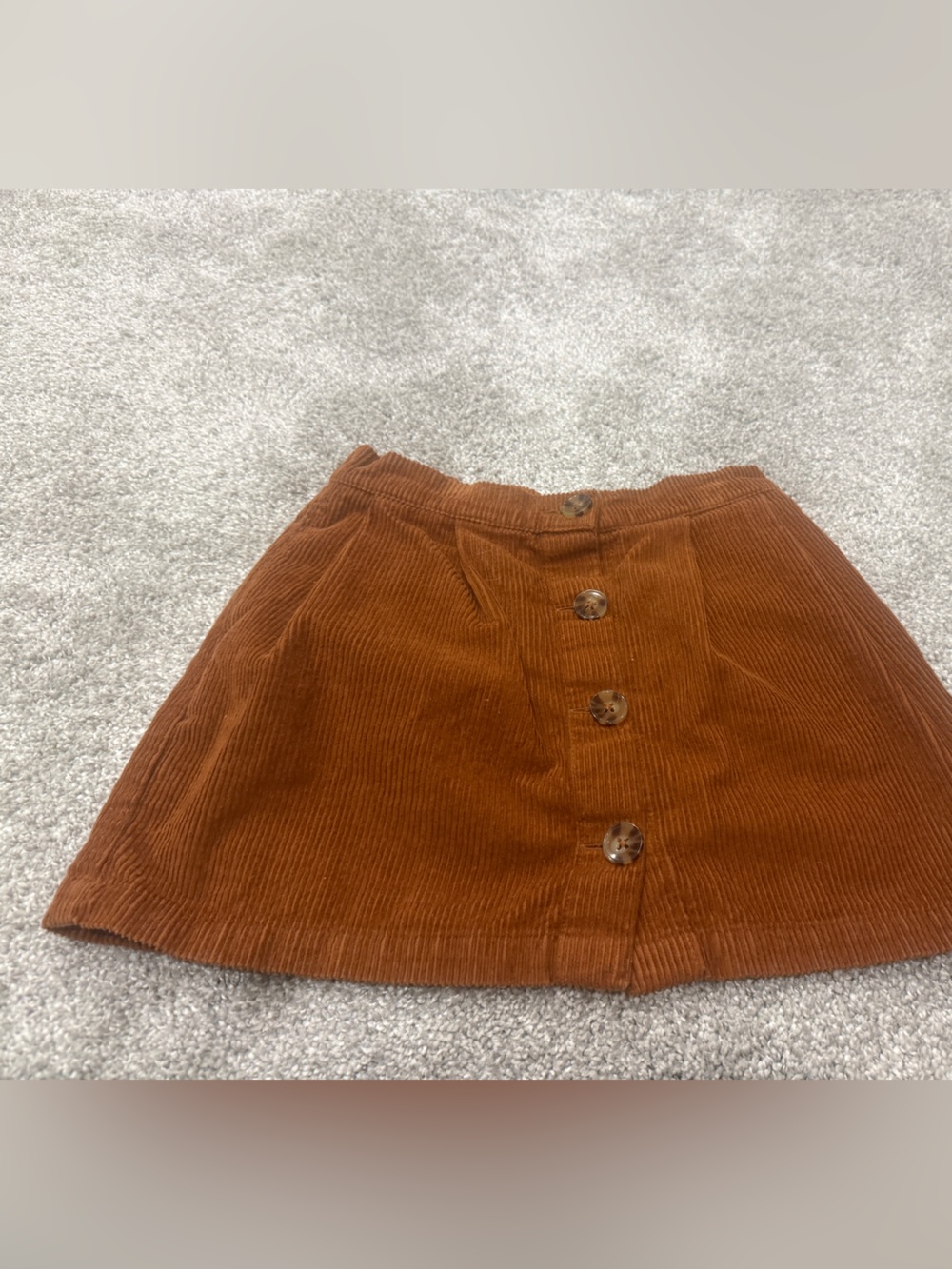 Gap Kids Girls Button-Front Corduroy Skirt in Rust